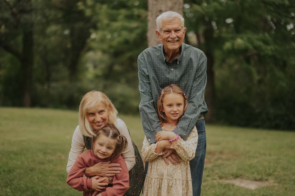 Grandparents with their granddaughters