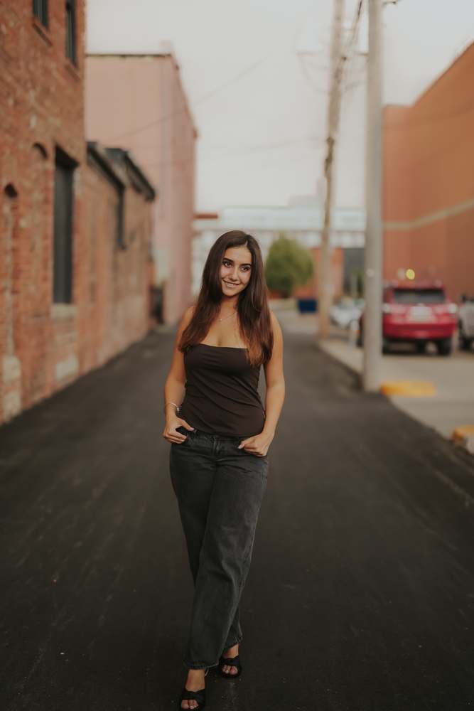 Walking out of the alley at golden hour