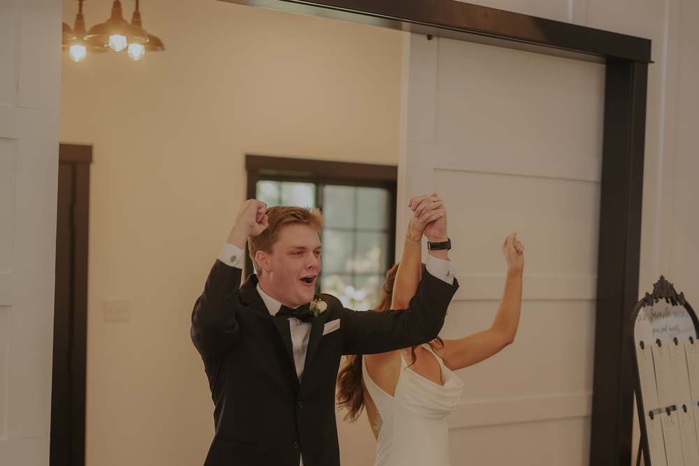 The couple's entrance into the reception