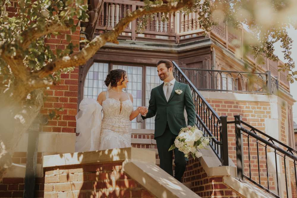 Climbing the garden stairs together