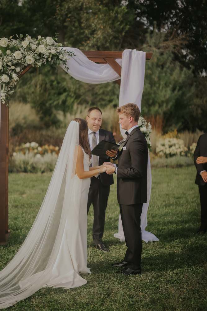 The vows at the draped arch
